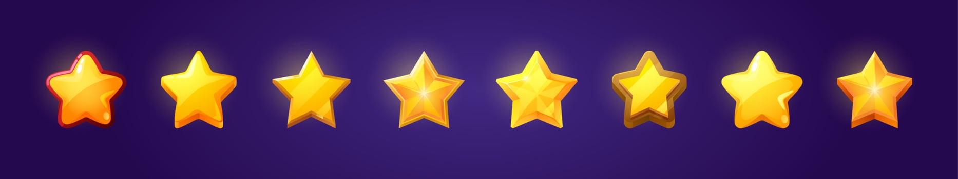 Set of game ui stars, rate or gui design elements vector