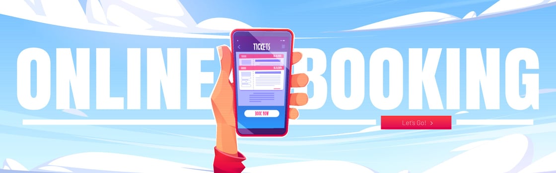 Online booking, service for book and buy tickets vector