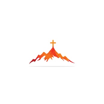 church logo designs with mountain, minimalist logo. People church vector logo design template. Church and Christian organization logo.