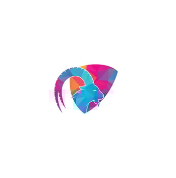 Goat Simple Logo Template Design. Mountain goat vector logo design. Goat head Logo Template vector icon illustration design
