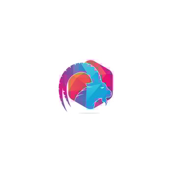 Goat Simple Logo Template Design. Mountain goat vector logo design. Goat head Logo Template vector icon illustration design