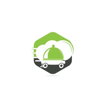 Food delivery logo design. Fast delivery service sign. Delivery logo online food ordering restaurant. Food chief logo vector