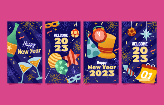 Happy New Year 2023 Social Media vector
