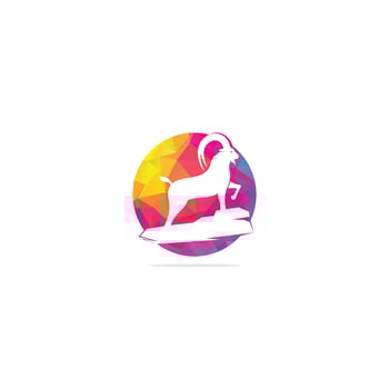 Goat Simple Logo Template Design. Mountain goat vector logo design. Goat head Logo Template vector icon illustration design