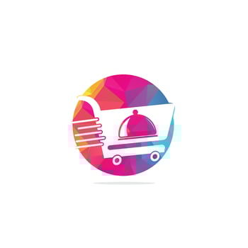 Food delivery logo design. Fast delivery service sign. Delivery logo online food ordering restaurant. vector