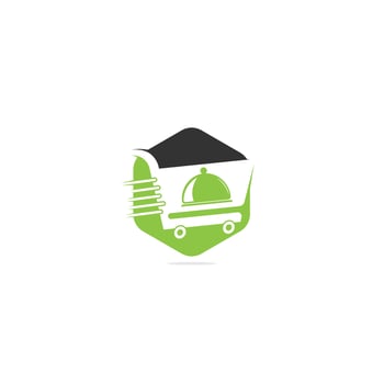 Food delivery logo design. Fast delivery service sign. Delivery logo online food ordering restaurant. vector