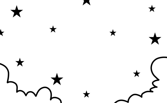 Overlay sunburst with clouds and stars design png