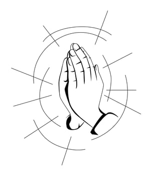 Prayer hand illustration vector