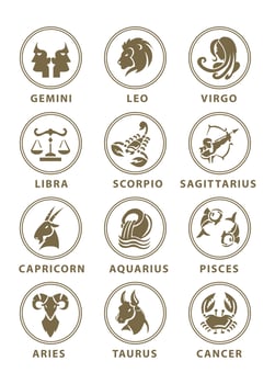 Zodiac symbol illustration vector