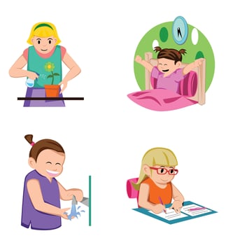 Kid Happy Activity Collection vector