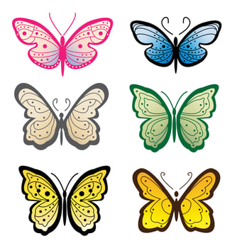 Set butterflies - vector illustration