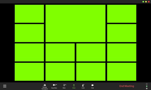 Video conference UI. Video call window overlay. Chromakey windows vector