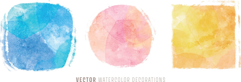 vector watercolor decorations. background for title and logo