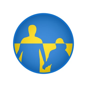 Patriotic Ukrainian family illustration. Pray for Ukraine vector