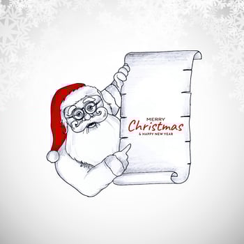 Merry Christmas festival background with elegant santa claus vector
