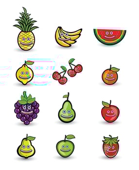 Smiling Fruits Set vector