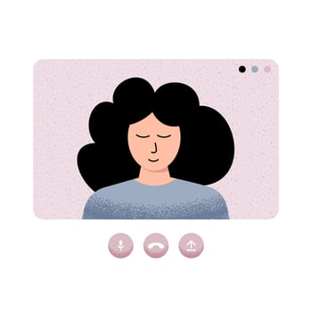 Group of people communicate together via video call vector