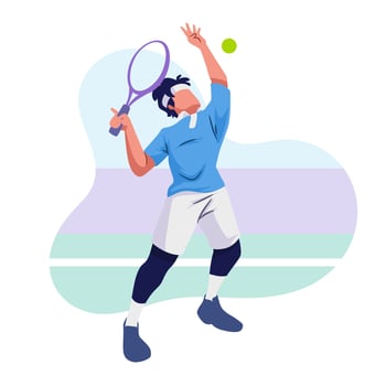 vector drawing illustration of a tennis athlete