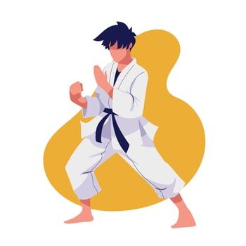 vector illustration of a karate athlete