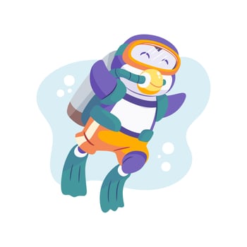 reliable diving penguin animal illustration vector
