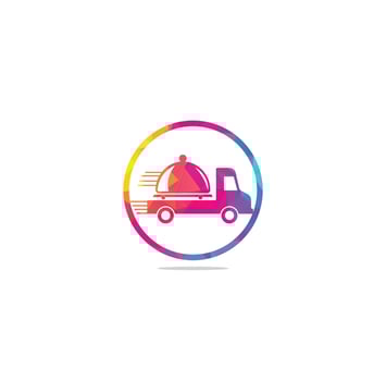 food truck logo design template. food delivery logo design vector