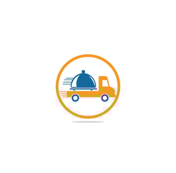food truck logo design template. food delivery logo design vector