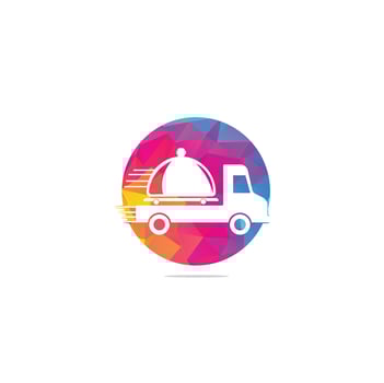 food truck logo design template. food delivery logo design vector