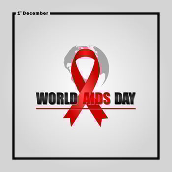World AIDS Day December 1st,  Banner with red ribbon and text World Aids Day vector