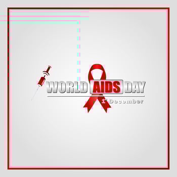 World AIDS Day December 1st,  Banner with red ribbon and text World Aids Day vector