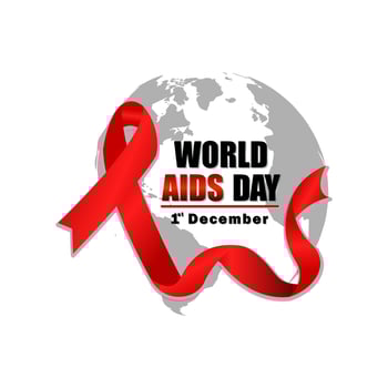 World AIDS Day December 1st,  Banner with red ribbon and text World Aids Day vector
