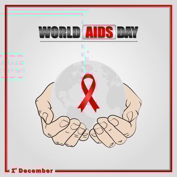 World AIDS Day December 1st,  Banner with red ribbon and text World Aids Day vector