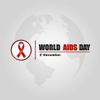 World AIDS Day December 1st,  Banner with red ribbon and text World Aids Day vector