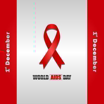 World AIDS Day December 1st,  Banner with red ribbon and text World Aids Day vector
