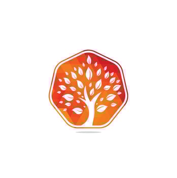 Green tree logo design. Abstract organic element vector design. Ecology Happy life Logotype concept icon.