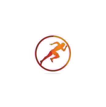 Running and Marathon Logo Vector Design. Running man vector symbol. Sport and competition concept.