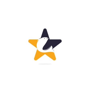 Fish star shape concept vector logo design. Fishing logo concept.