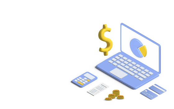 3D Illustration financial management concept and investment, Banner template of payment with money. png