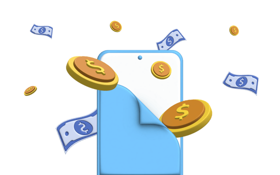 3D Illustration financial management concept and investment, Banner template of payment with money. png