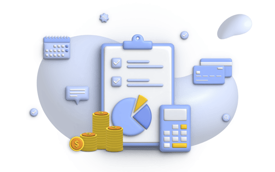 3D Illustration financial management concept and investment, Banner template of payment with money. png