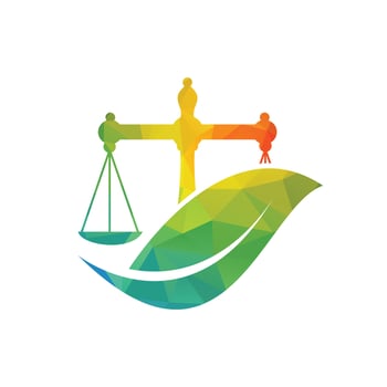 Nature Law Firm Logo design template. Green Scales logo concept. vector