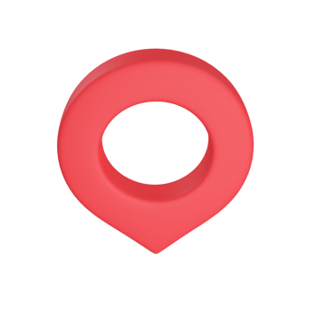 Red pin for pointing the destination on the map. 3d illustration png