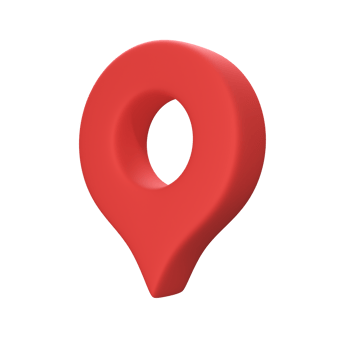 Red pin for pointing the destination on the map. 3d illustration png