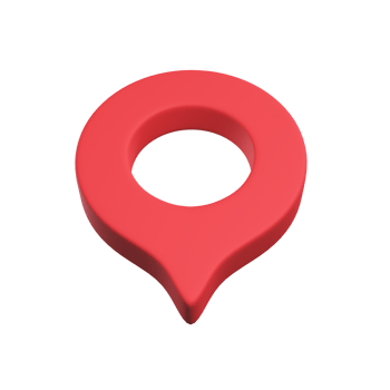 Red pin for pointing the destination on the map. 3d illustration png