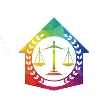 Law House Logo Design. Property Law Logo, Real estate and law symbol. vector