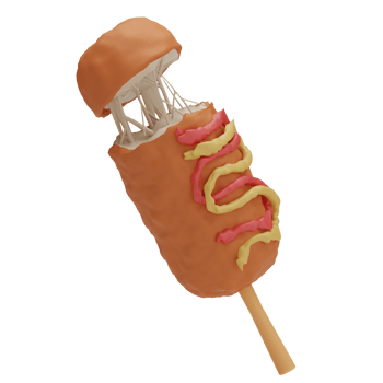 3d Rendering Food corn dog Illustration png