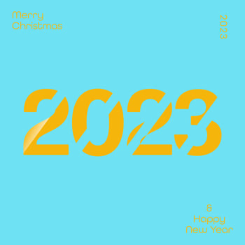 Happy new year 2023 square banner design. Can be used for social media posts, greeting cards and the web. vector
