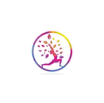 Yoga logo design stock. human meditation in lotus flower vector illustration.Yoga logo design template. Cosmetics icon and Spa logo. Yoga Pose Vector