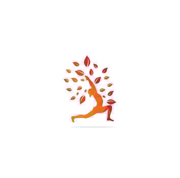 Yoga logo design stock. human meditation in lotus flower vector illustration.Yoga logo design template. Cosmetics icon and Spa logo. Yoga Pose Vector