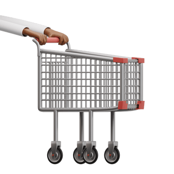 Hand Holding Shopping Cart 3 quarter View png