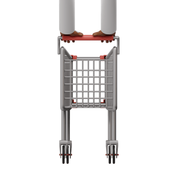 Hand Holding Shopping Cart Back View png